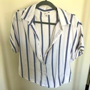 Pin Striped Collared T Shirt